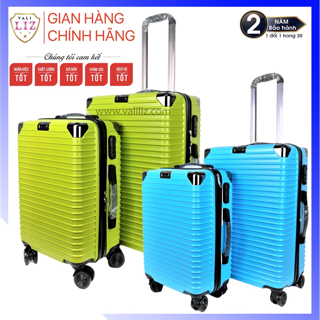 Vali kéo du lịch, Combo Vali size 20/24 Inch bọc góc inox, nhựa cao cấp Chống vỡ, chống trầy xước- LIZ360 -BH: 2 năm