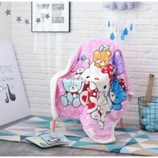 Chăn lông cừu cho bé - Chăn mèo kitty cho bé