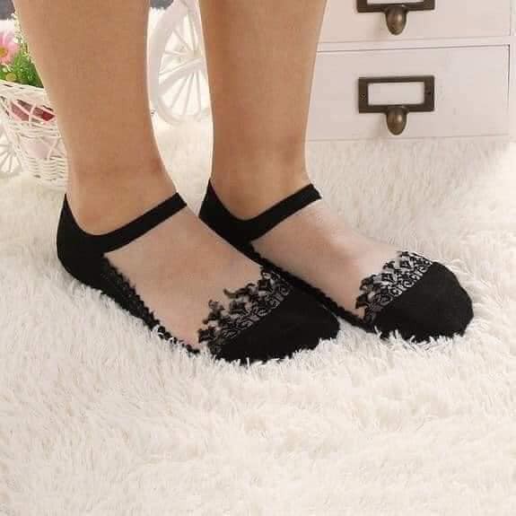 Combo 10 đôi tất/vớ nữ ren công chúa cổ ngắn