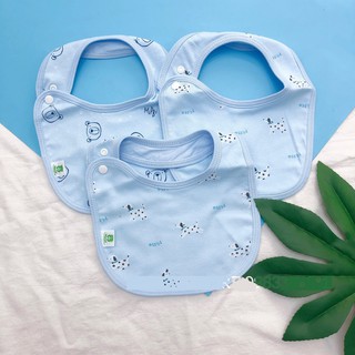 Yếm tròn sơ sinh mipbi cho bé xanh - vàng- hồng