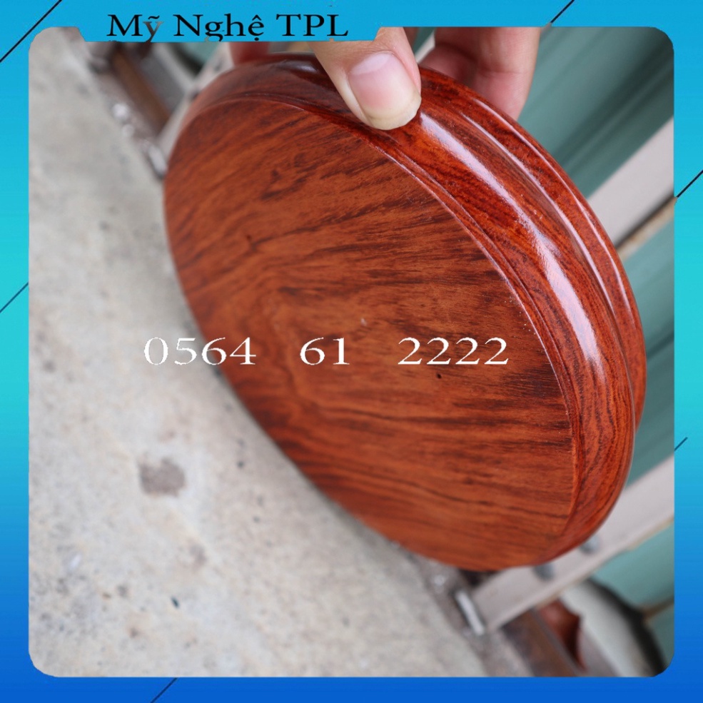 Đôn kỷ tròn nguyên khối gỗ hương kê đồ cực đẹp cao 6cm