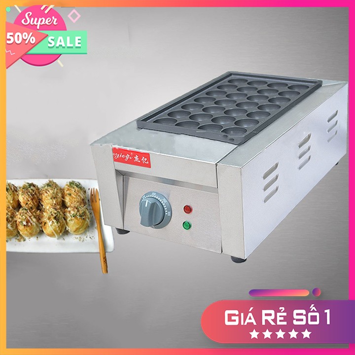 Máy làm bánh bạch tuộc takoyaki công nghiệp 28 lỗ