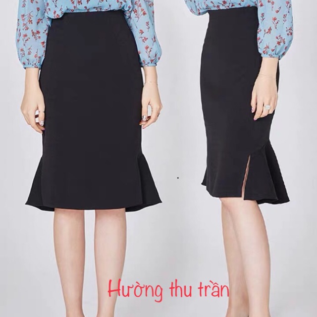 Chân váy dáng suông phối bèo sau trẻ trung