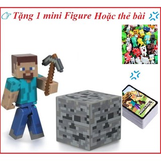 Minecraft mô hình steve đào than
