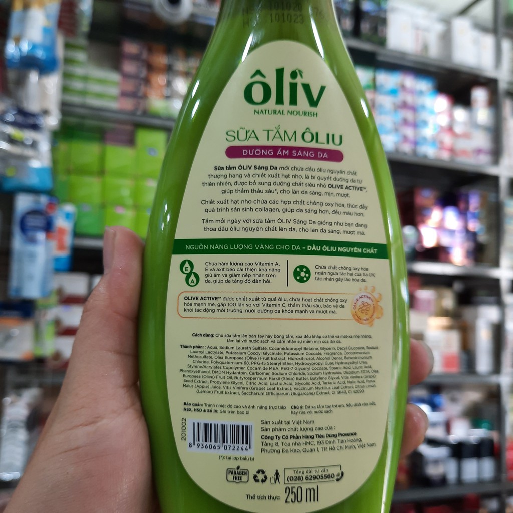 Sữa tắm dưỡng ẩm sáng da Ôliv Provence 250ml