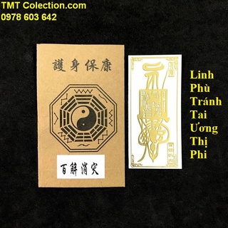 Linh phù tránh tai ương thị phi, chất liệu giấy, băng keo, nhựa plastic, màu vàng - sp005361