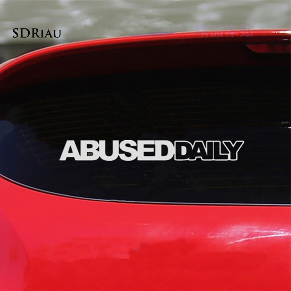 ✔Miếng Dán Trang Trí Thân Xe Hơi Phản Quang In Chữ Abused Daily