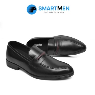 Giày lười da bò SMARTMEN tăng chiều cao màu đen GLC-29Đ