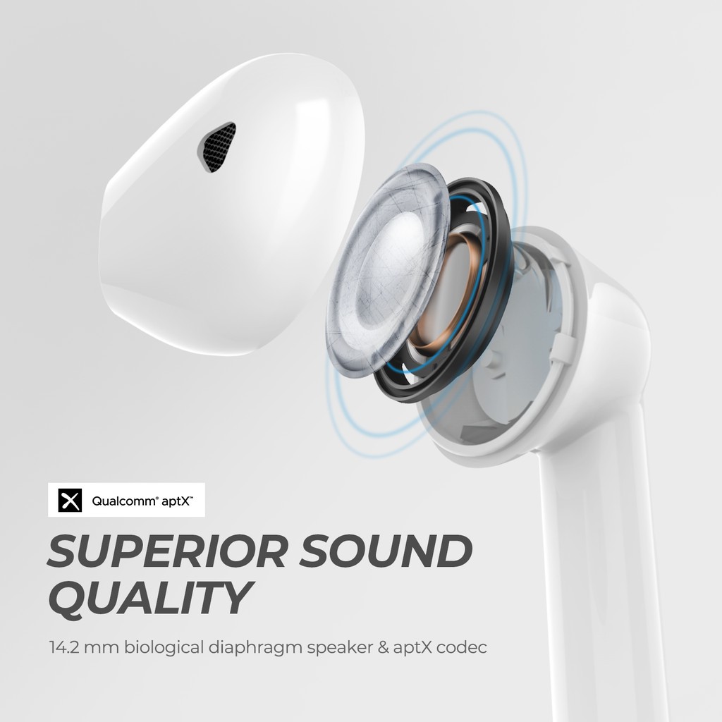 [Mã ELMS5 giảm 7% đơn 300K] Tai nghe True Wireless Earbuds Soundpeats TrueAir Smart Touch Bluetooth V5.0