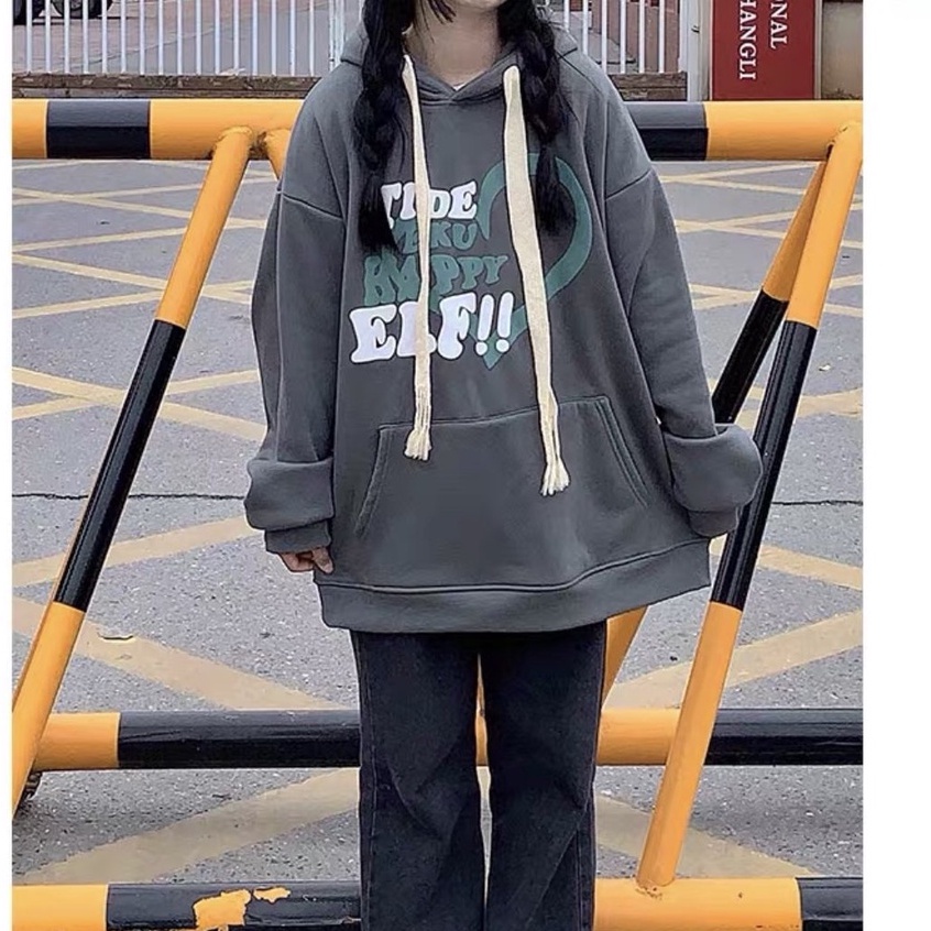 Áo hoodie TIDE tim xanh thụng nam nữ Flashsaleshop 👉 Chất nỉ ngoại mặt vải lì ko xù mát tay unisex