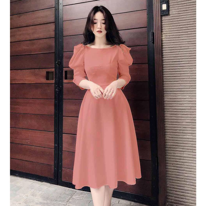 [Mã 159FASHION1 giảm 100% đơn 99K] Đầm xòe dự tiệc tay phồng S&M siêu xinh GR121, có bigsize, giá rẻ