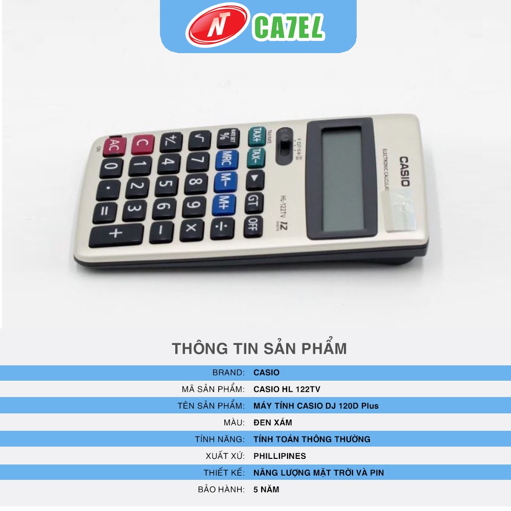 Máy tính CASIO HL 122TV hàng chính hãng bảo hành 5 năm NT CATEL