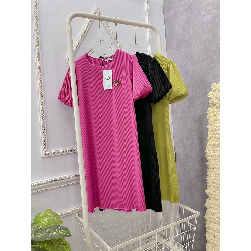 [ 𝐅𝐑𝐄𝐄 𝐒𝐇𝐈𝐏 ]  VÁY THUN TĂM DÁNG DÀI DẬP LI ĐÍNH LOGO SIÊU HÓT