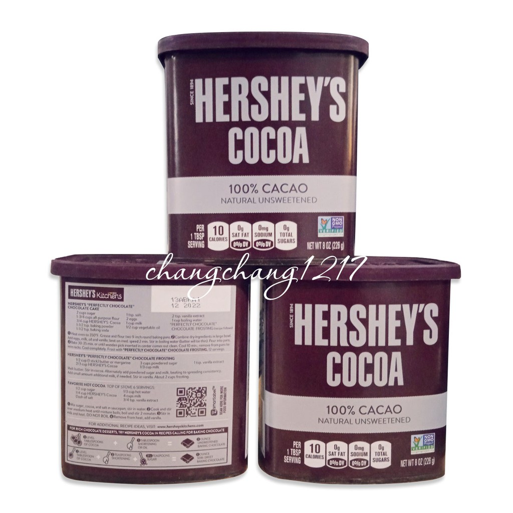 Bột Cacao Đắng Nguyên Chất Hershey's Hộp 226gr
