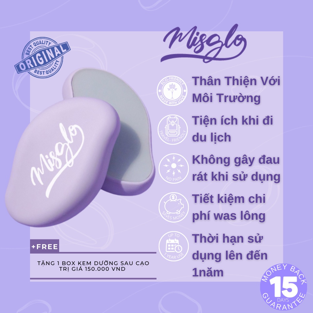 US-UK  Đá Tẩy Lông Không Đau Nano-Crystalline Misglo Cao Cấp Full Box