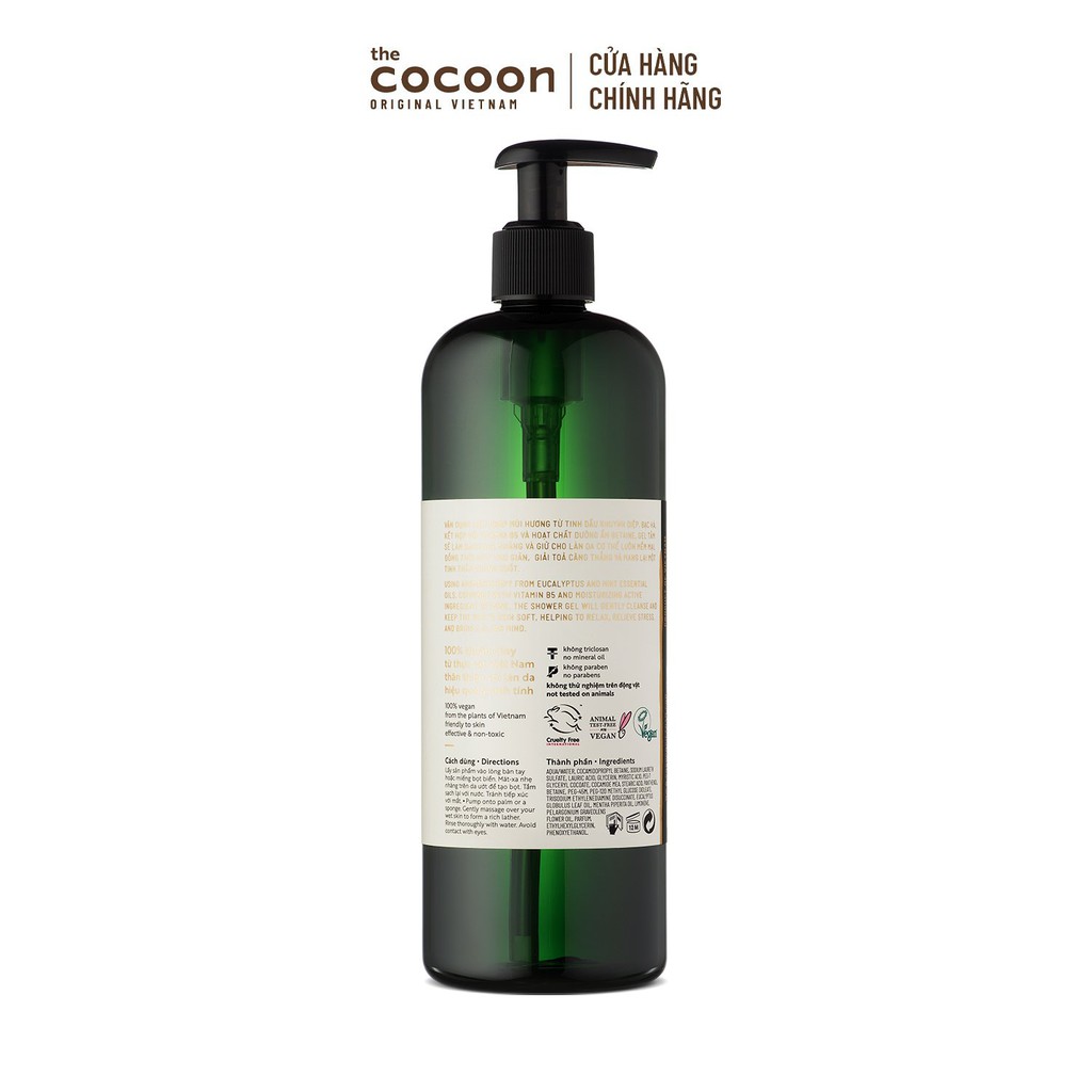 [Nhập Mã COSCON4 giảm 8%] Gel tắm khuynh diệp & bạc hà Cocoon làm sạch và thư giãn 500ml | BigBuy360 - bigbuy360.vn