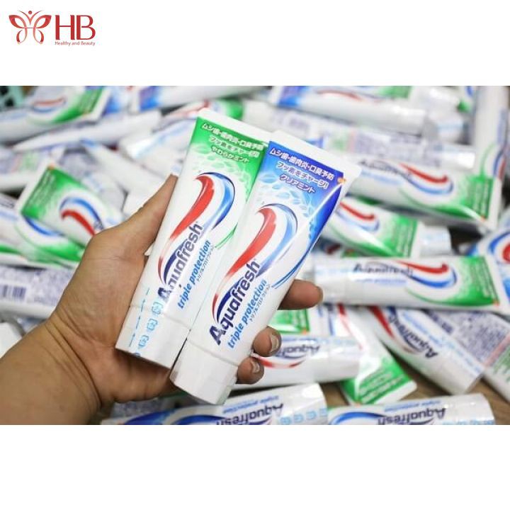 Kem đánh răng Aquafresh 140g Nhật Bản ngăn ngừa sâu răng hơi thở thơm mát