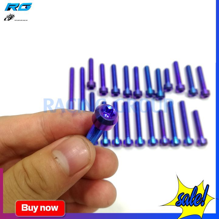 Bộ Ốc Lốc Máy Raider Xăng Cơ Gr5 Full Bộ 24 Con + Tặng Kèm Bọc Chân Chống Chống Trơn Trượt