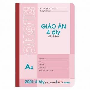 Sổ Giáo án 4 Ô ly 200 Trang; MS: 370