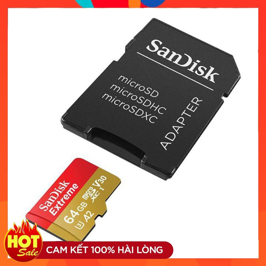 Thẻ nhớ Micro SD San disk Extreme A2 64GB 160MBs video 4K