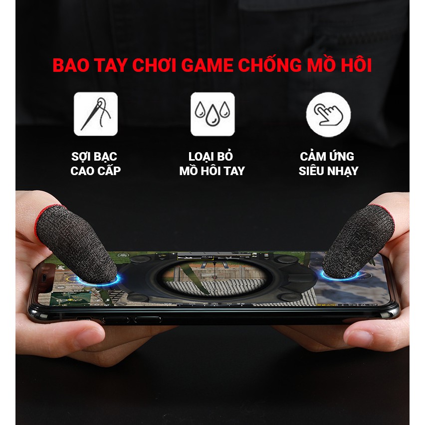 Găng Tay Chơi Game 2 Ngón Điện Thoại, Bao Tay Chơi Game Chống Mồ Hôi Tay Chất Liệu Sợi Carbon Siêu Bền