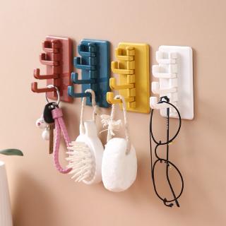 Móng Tay Không Dính Móc Chìa Khóa Treo Tường 4 Móc Xoay Được Giá Để Đồ Phòng Khách Phòng Tắm Sáng Tạo Áo Móc Treo Nhà Tổ Chức