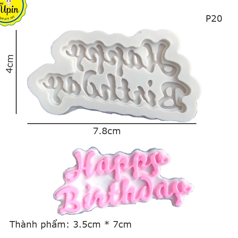 Tổng hợp khuôn silicon chữ Happy birth day