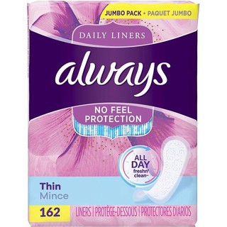 | usa | băng vệ sinh hằng ngày always thin 162 miếng