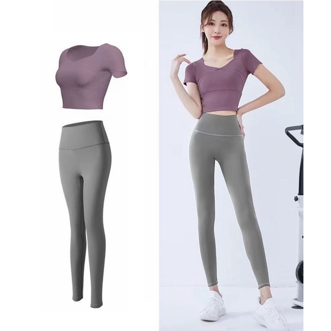 Set đồ tập Gym Yoga nữ loại đep, bộ đồ thể thao nữ 2 món quần áo vải thun lạnh co dãn mềm mịn GYM Fashion