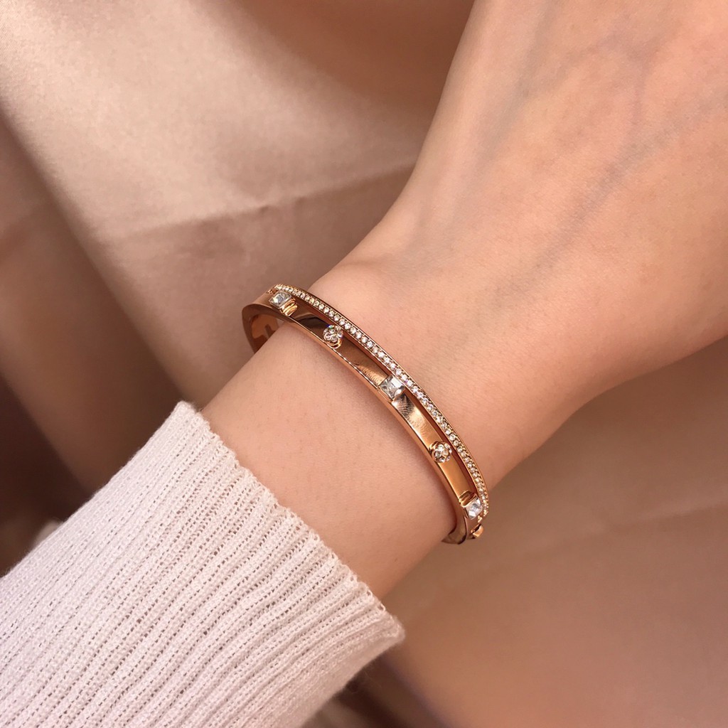 Vòng Tay Mạ Bạc 925 Đính Kim Cương Thời Trang Cho Nữ
