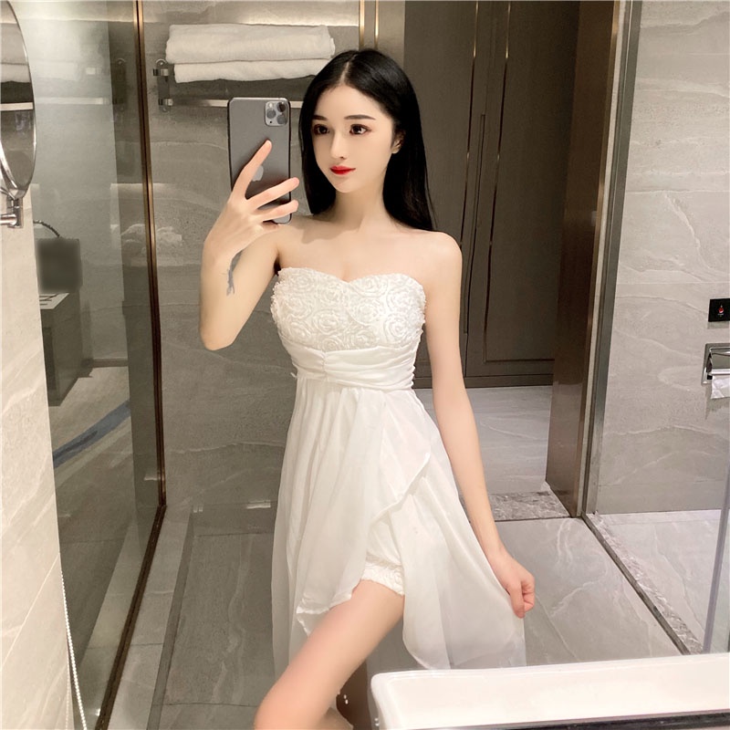 Đầm Lưới Dáng Chữ A Cổ Trước / Sau Thời Trang Mùa Xuân Quyến Rũ Cho Nữ