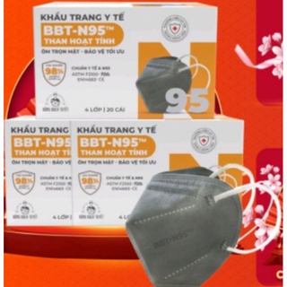 Combo 3 hộp khẩu trang N95 4 lớp than hoạt tính Bông Bạch Tuyết 20 cái.