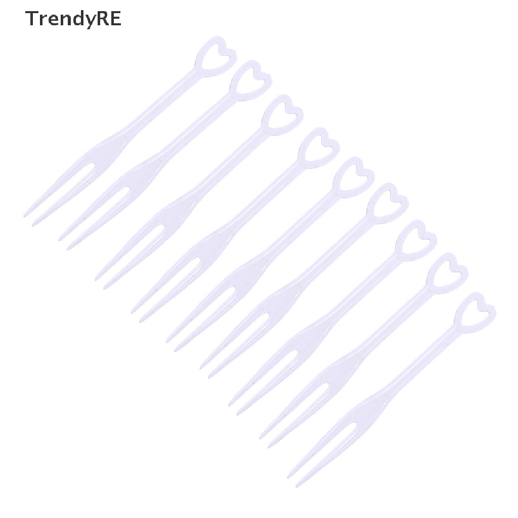 Set 500 / 200 Nĩa Nhựa Ăn Trái Cây Hình Trái Tim