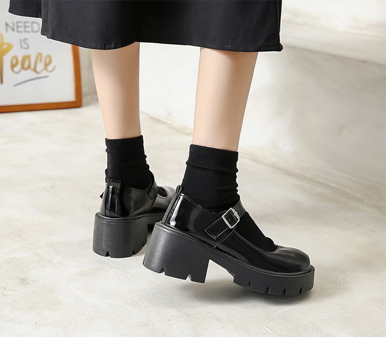 [ Mã 66CBSALE giảm 30K đơn 200K] Ulzzang Giày Mũi Tròn Đế Dày 6cm Thời Trang Thanh Lịch Cho Nữ | BigBuy360 - bigbuy360.vn