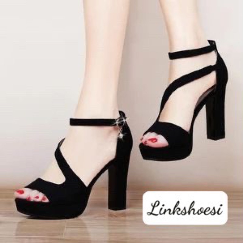 [Free Ship] xăng đan đúp cao gót có dây chéo hông ôm chân TT134