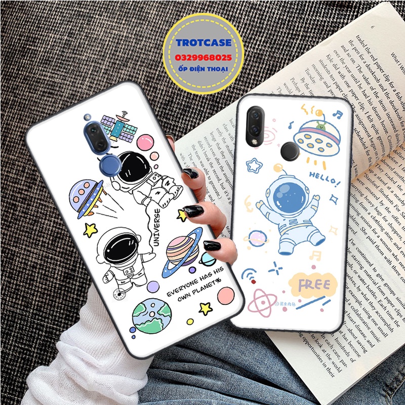 Ốp lưng điện thoại Huawei Nova 2i - Nova 3i - Nova 3e - in hình phi hành gia vũ trụ màu đen và trắng đẹp