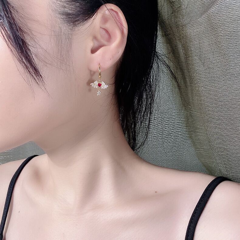 Khuyên tai mặt hình đôi cánh thiên thần thời trang