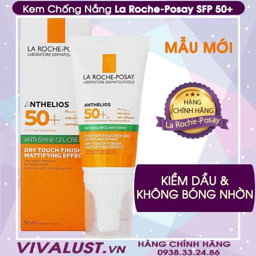 Kem Chống Nắng Không Màu Kiểm Soát Dầu La Roche-Posay Anthelios XL Dry Touch Gel-Cream SPF 50+ UVB &amp; UVA (50ml)