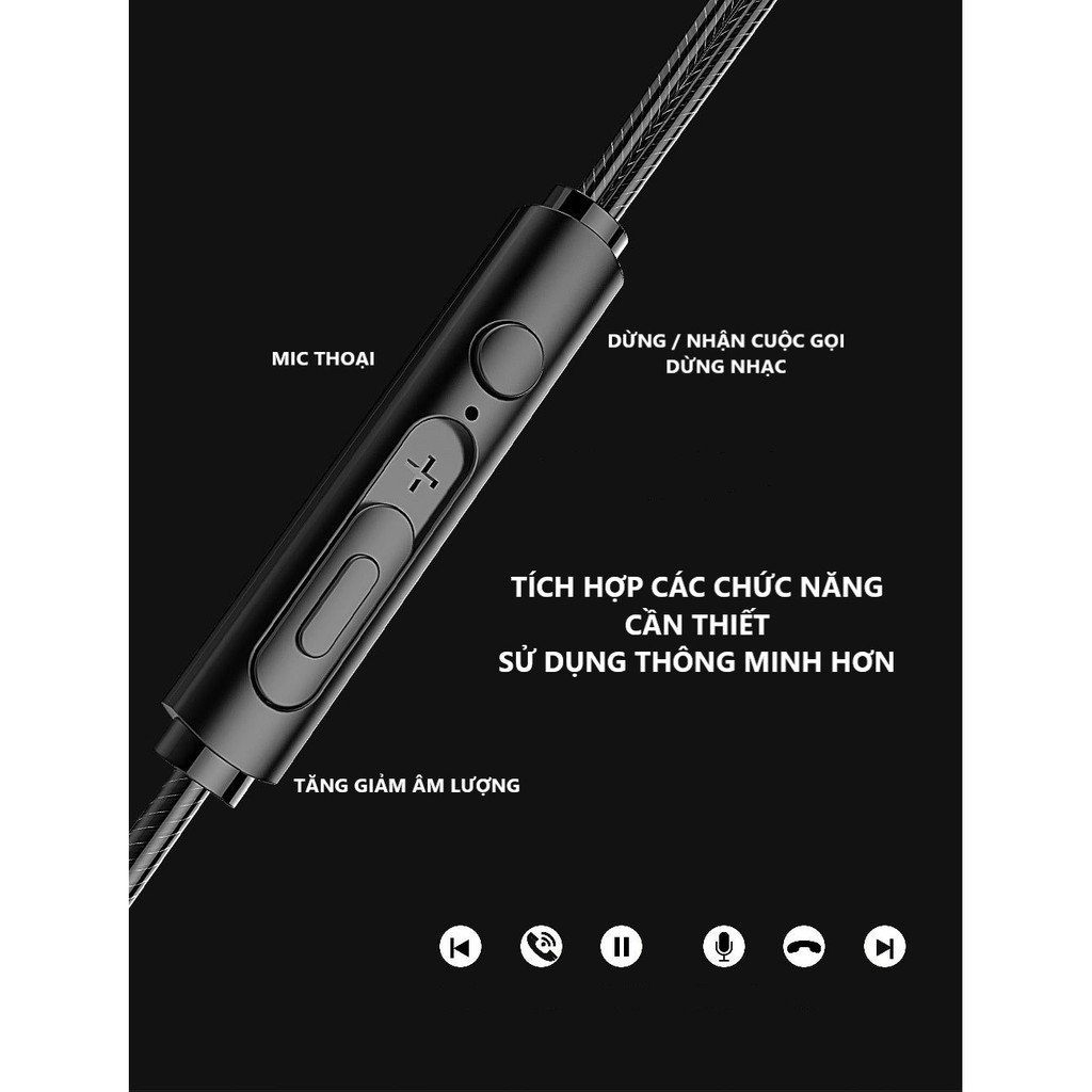 Tai Nghe Nhét Tai HiFi S2000 Pro Super Bass Chống Ồn Cực Tốt, Âm Thanh Khủng, Chơi Game Ngon