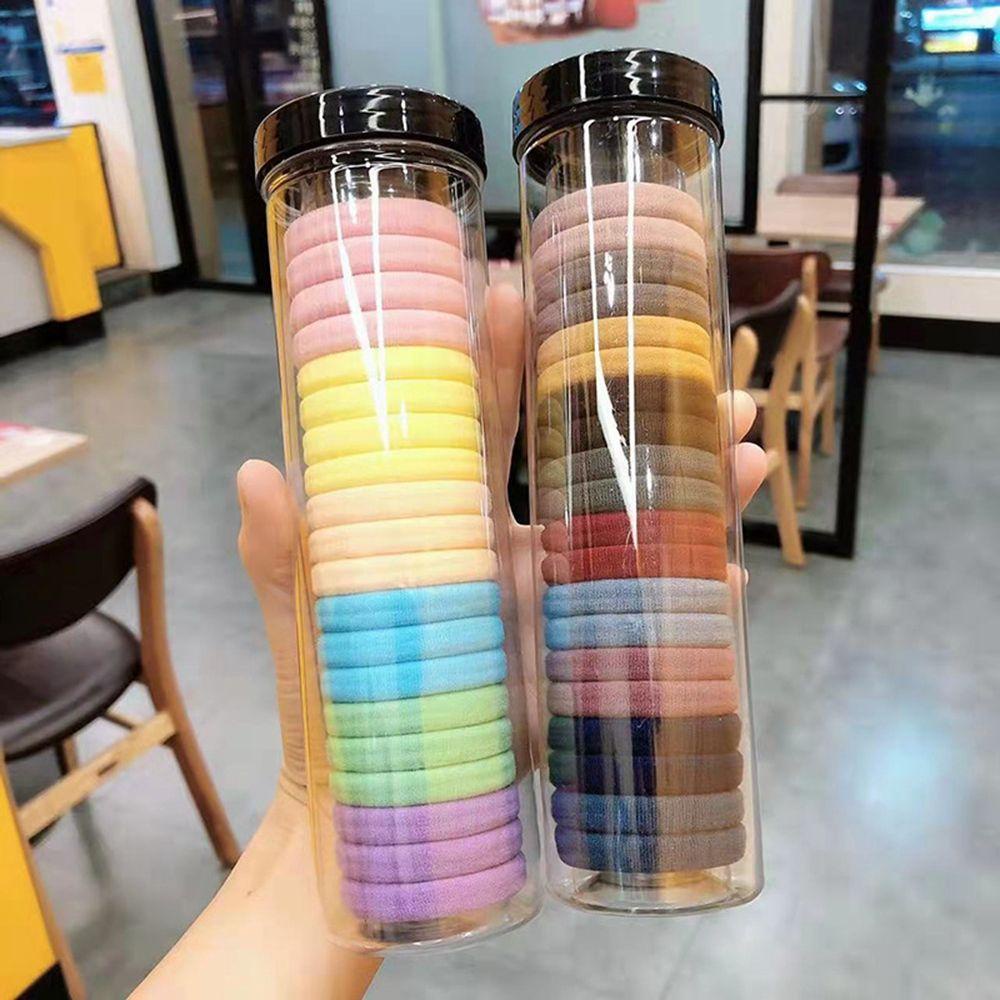 Set 5 / 20 Dây Cột Tóc Đuôi Ngựa Bằng Vải Không Đường May WMES15H Cơ Bản Dành Cho Bạn Nữ