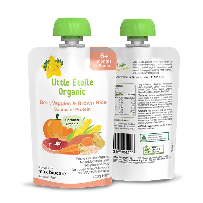 Trái cây nghiền dinh dưỡng hữu cơ Little etoile Organic.