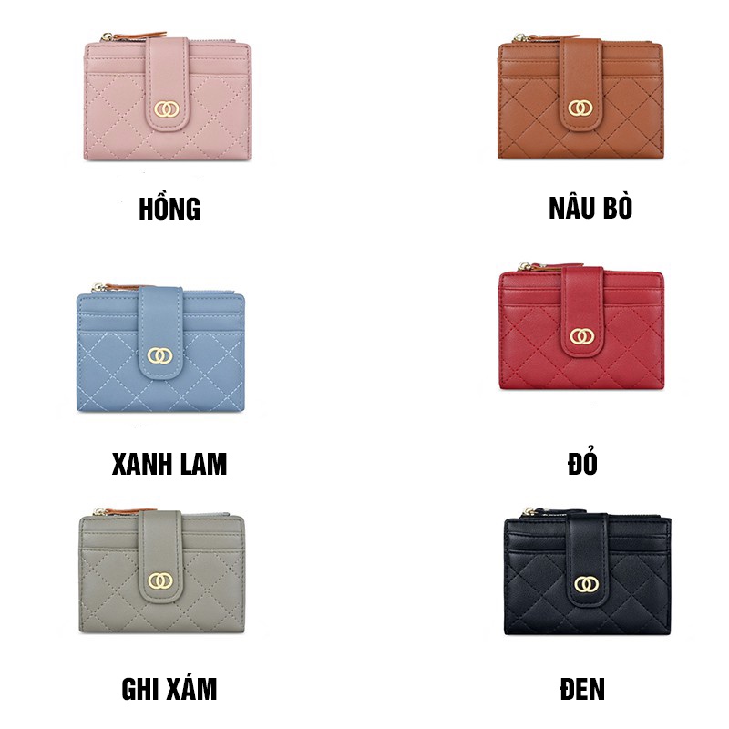Ví Nữ Ngắn Mini Cầm Tay Đựng Tiền TAILIAN Thời Trang Kẻ Caro Xinh Xắn Da Cao Cấp TL12 - Micocah Mall