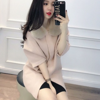 Khoác len dạ ép cổ lông. bán mãi k hết hot ☺️☺️☺️