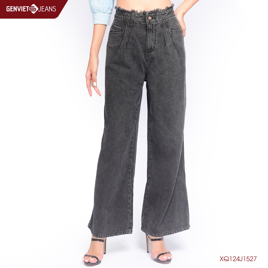 Quần Dài Jeans Nữ Suông Ống Rộng GENVIET XQ124J1527