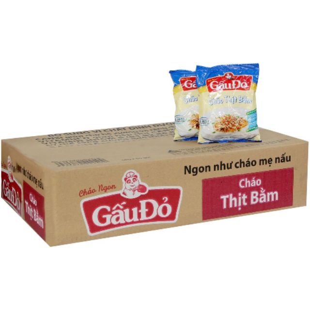 Siêu mới thùng cháo ăn liền gấu đỏ 50 gói vị thịt bằm