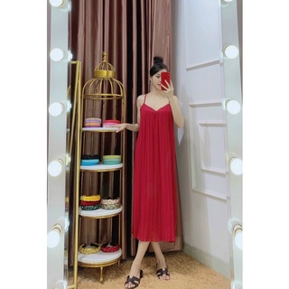Đầm đi biển 2 dây dập ly