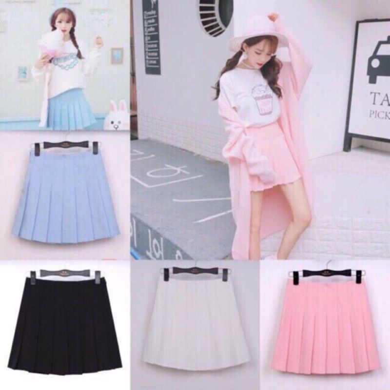 CHÂN VÁY TENNIS TRƠN ULZZANG XẾP LY VÁY QUẦN GIẢ VÁY DẬP LY