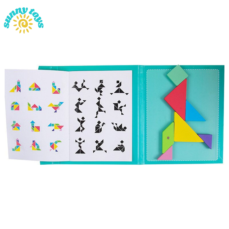 Bộ xếp hình Tangram bằng gỗ,đồ chơi sáng tạo,khám phá ,phát triển trí thông minh cho bé-SUNNY TOYS