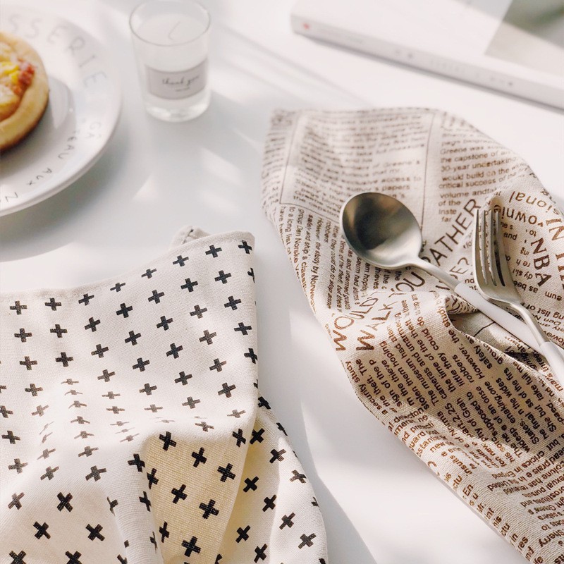 Khăn trải bàn bằng vải lanh và cotton đơn giản tiện lợi kích thước 40x60cm