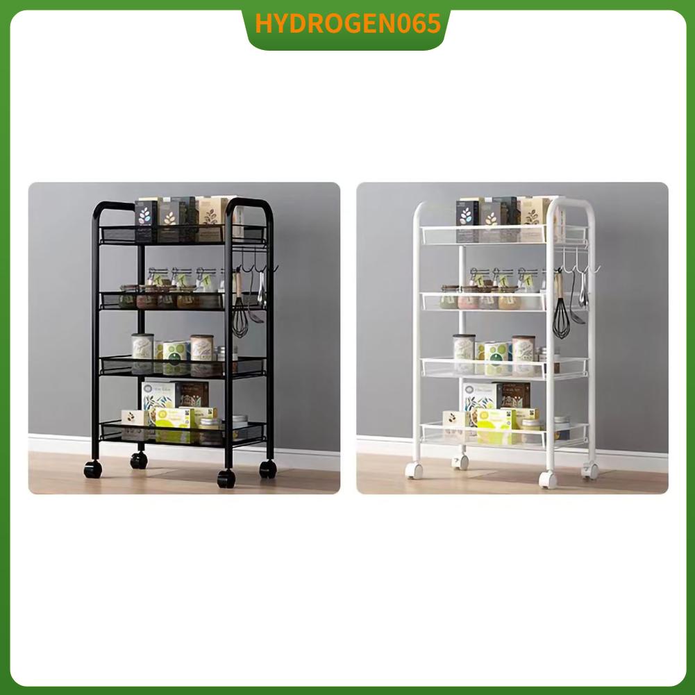 Giá để đồ bằng kim loại có bánh xe Xe đẩy tiện ích di động thép không gỉ cho nhà bếp phòng tắm rau Hydrogen065
